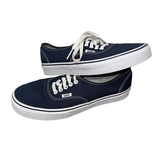 Vans Navy Blue Lace Up Sneakers Shoes Mens 9.5 / Womens 11 - Picture 2 of 8